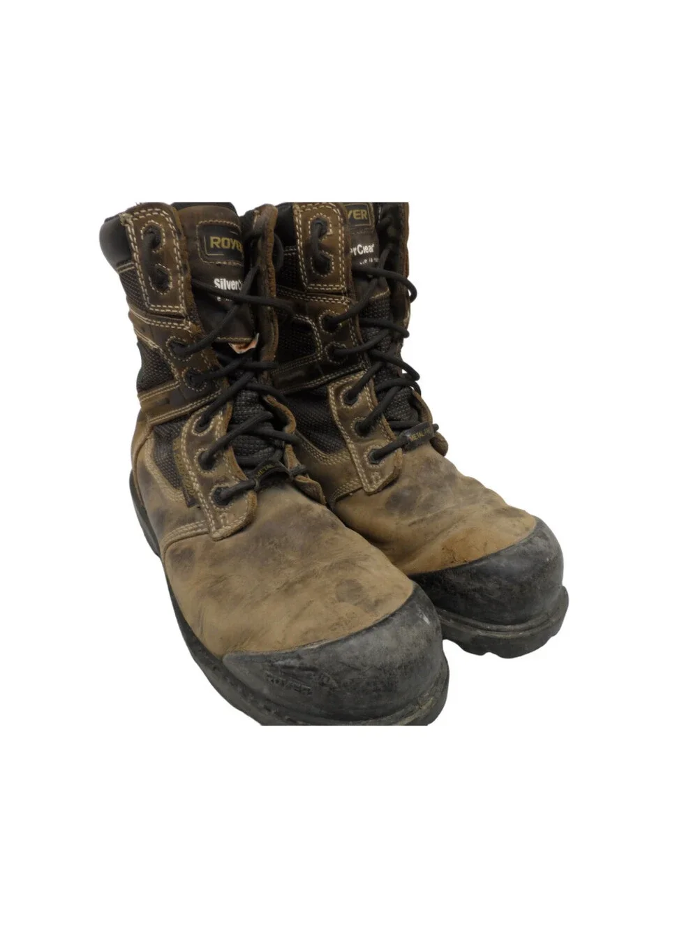 Royer Men's 8'' Metal-Free Comp Toe Comp Plate Work Boots 8680FLX Brown Size 11M